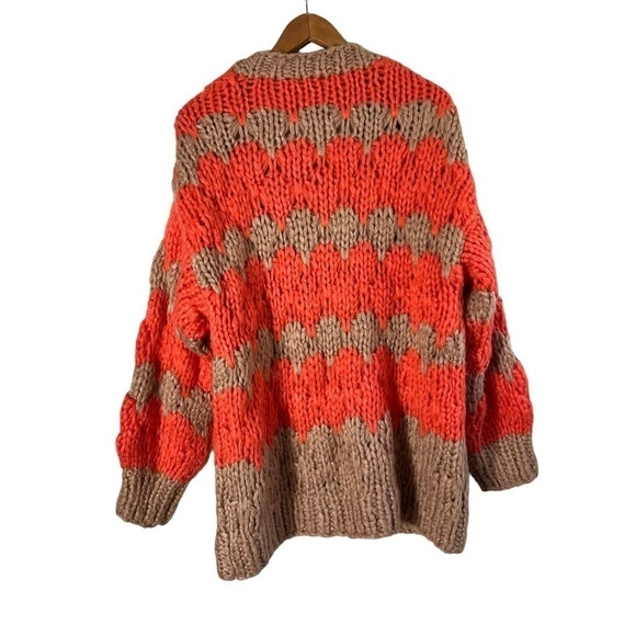 THE CASHMERE PROJECT Hand Knit Open Front Chunky Cardigan Sweater - Picture 3 of 10